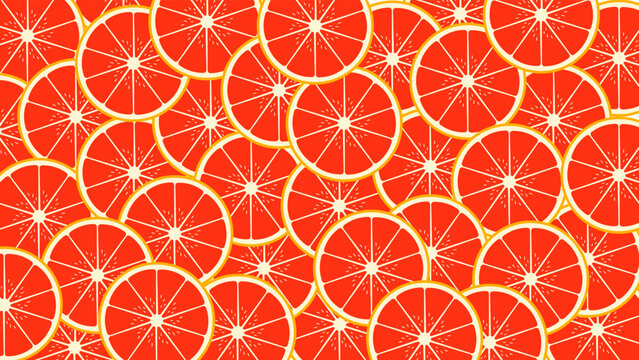 Blood Orange Slice pattern Background Texture. Summer bright tropical fruit background. Textures of orange or citrus slices. Seamless patterns with blood orange background