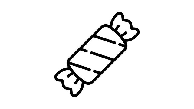 Easy to edit linear style icon animation of gift wrapped with ribbon bow