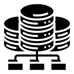 database. This is a vector single icon with a solid style. It is suitable for various purposes, including website design, mobile app design, and logo design.