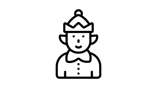 Easy to edit outline style icon animation of swirl lollipop with a ribbon bow