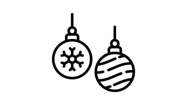 Grab this amazingly designed line style icon animation og hanging baubles