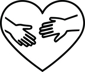 Fototapeta premium Heart shaped hands clasped together in love and support