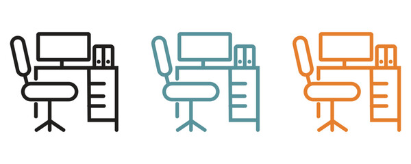Workplace line icon, outline style workplace icons in trendy flat style illustration isolated on white background.