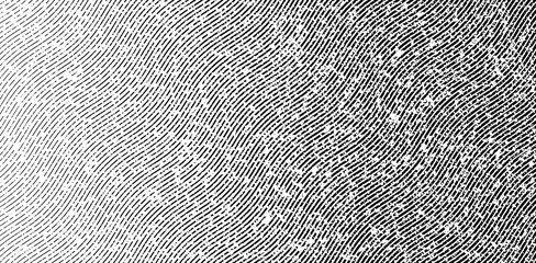 Obraz premium Abstract halftone wave vector background. Black and white engraving style texture with wavy lines and grain noise for retro poster and grunge design.