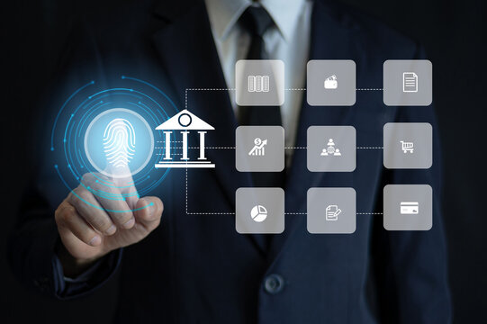 Businessman using smartphone to manage financial transactions through secure mobile banking powered by artificial intelligence.