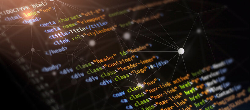 html and css website coding language banner