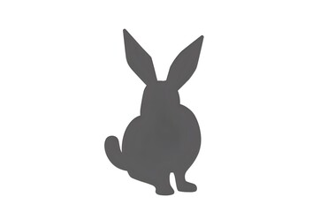 Obraz premium Rabbit Silhouette Sitting on Hind Legs