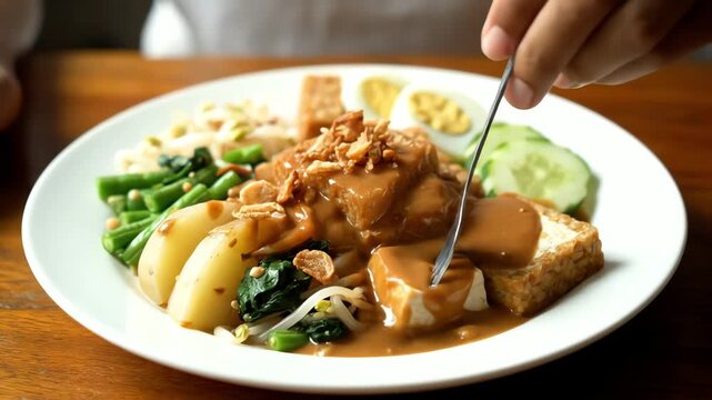Delicious Indonesian Gado Gado Dish.