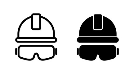 Fototapeta premium Helmet icon set vector. Motorcycle helmet sign and symbol. Construction helmet icon. Safety helmet