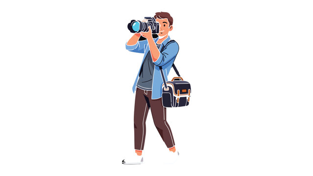 Capturing the Moment: A skilled photographer focuses intently through a professional camera, ready to immortalize life's most precious scenes. 