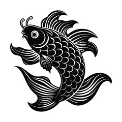 Black Koi Fish Vector Illustration © designstick360