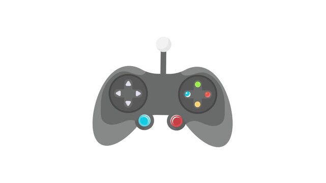 A video game controller resting on a plain white background, showcasing its design and buttons clearly.