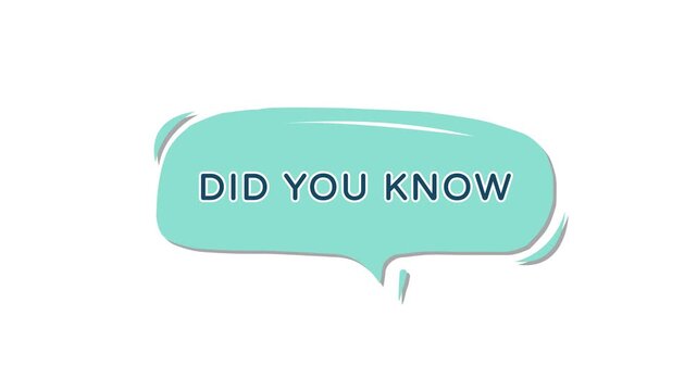 Did You Know Text In Speech Bubble Graphic.