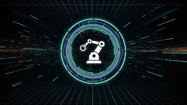 Futuristic AI Control Hub With Robotic Automation Interface