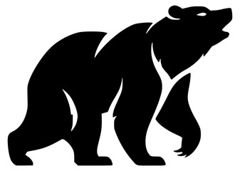 Fototapeta premium Black bear silhouette roaring / standing