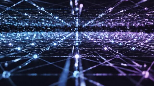 Digital Network Abstraction: A captivating network of interconnected digital nodes. This visual representation conveys complex concepts. 