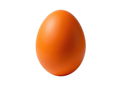 Solid orange egg isolated on transparent background