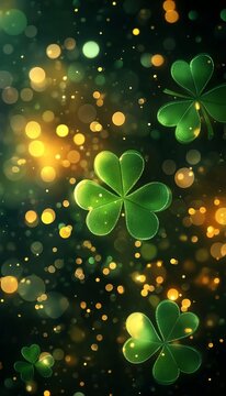 St. Patrick s Day Celebration with Magical Shamrocks and Vibrant Bokeh Lights for a Festive Feel