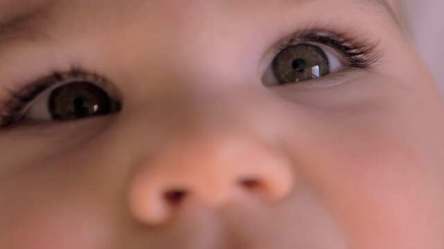 Gros plan regard b&eacute;b&eacute; nourrisson