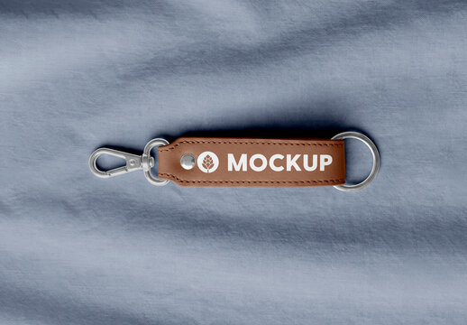 Leather Strap Keychain Mockup