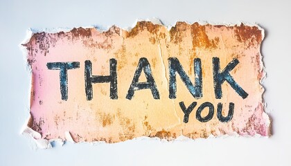 Handwritten Note on Torn Paper Background Expressing Gratitude and Appreciation for Kindness Shown