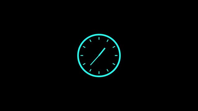 Analog clock icon animation with moving digital clock icon. glowing clock animation, Clock icon. clock on yellow background.Abstract spinning clock icon animation. 4k video