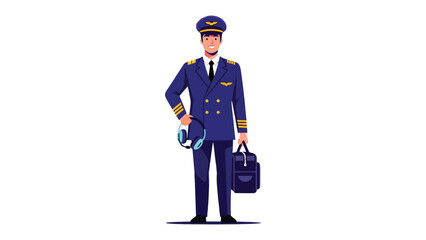 Confident Pilot: A professional pilot in uniform, ready to take flight, embodying experience and expertise. © Ajm
