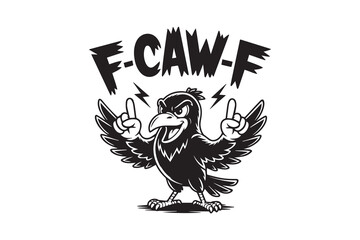Fototapeta premium Angry Crow illustration Vector