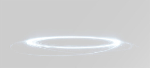 Neon line ring circle blue glowing magic aura and futuristic energy portal for sci-fi game vfx and tech product podium overlay png effect © theladydarina