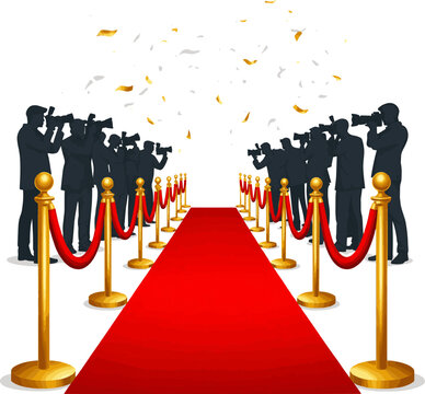 Create a realistic Red carpet vector art with white background