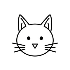 Obraz premium Simple black and white cat face illustration for design and decoration