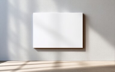 Obraz premium Minimalist Canvas Art Displayed on Plain Wall in Bright Room Setting