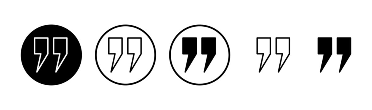 Quote icon logo design. Quotation mark sign and symbol