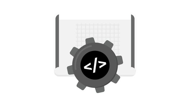 A gear wheel adorned with a code symbol, illustrating the fusion of technology and coding in engineering.