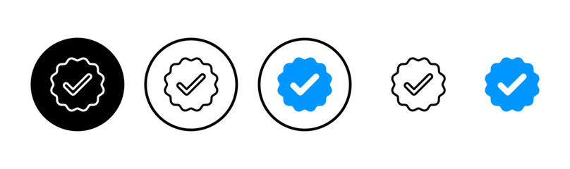 verified icon logo design. verification check mark. approved icon © LUNARA