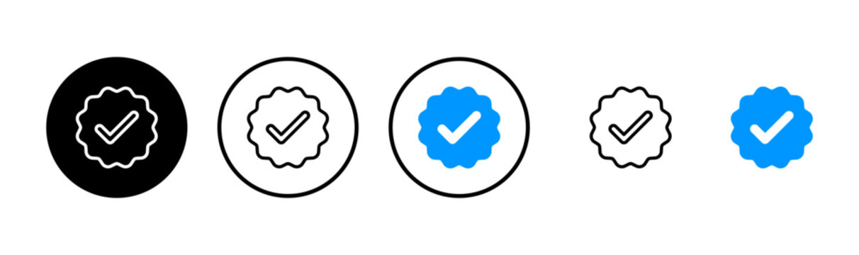 verified icon logo design. verification check mark. approved icon