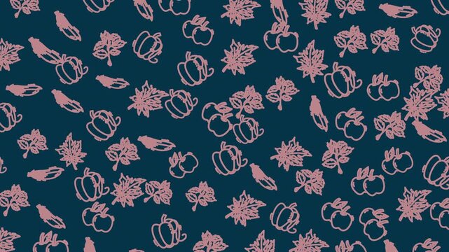 Seamless autumn pumpkin leaf pattern suitable for textiles wallpapers and graphic projects