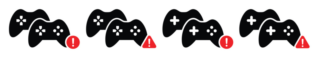 Joystick warning icon. Game console error set icon, vector illustration © Combotec