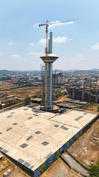 Abuja City Federal Capital, Nigeria - February 12, 2026: Vertical aerial view of national monument in Abuja City Nigeria 