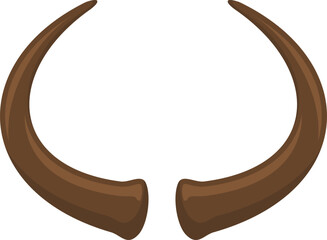 Brown animal horns vector illustration on white background © WinWin