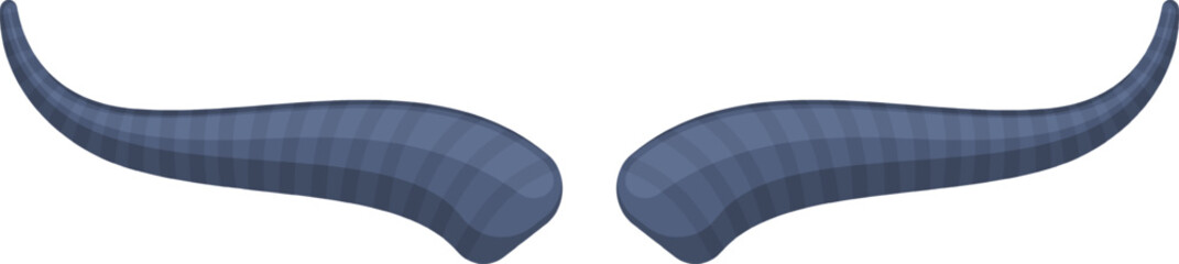Pair of dark blue monster horns cartoon illustration © WinWin