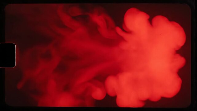 Warm Red Light Leak \'96 Intense analog burn transition, saturated crimson and deep scarlet light flooding the frame from one edge, organic irregular burn shapes with soft feathered boundaries,