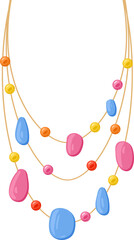Colorful beaded necklace with multiple strands