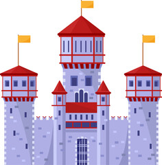 Naklejka premium Medieval castle architecture representing protection and fairytales