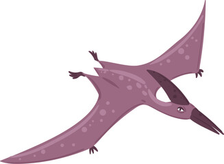 Flying cartoon pterodactyl prehistoric animal character © WinWin