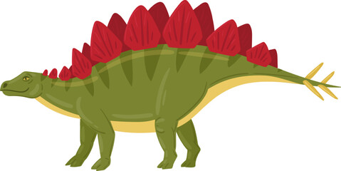 Stegosaurus dinosaur walking ancient prehistoric reptile illustration © WinWin