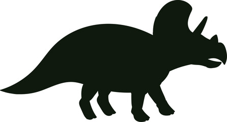 Triceratops dinosaur silhouette walking creating prehistoric concept © WinWin
