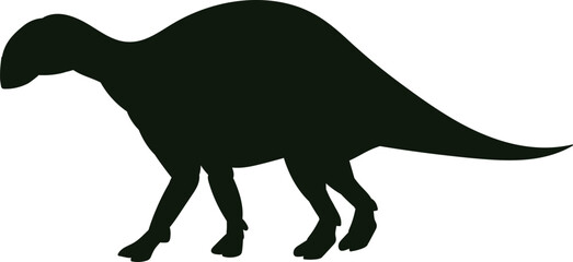 Obraz premium Dinosaur Iguanodon silhouette walking vector illustration