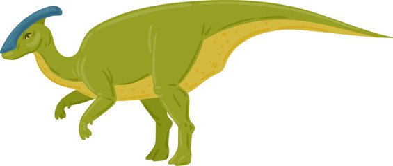 Obraz premium Parasaurolophus dinosaur illustration standing in prehistoric era