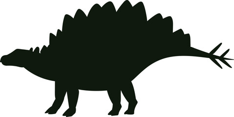 Stegosaurus dinosaur silhouette profile on white background © WinWin